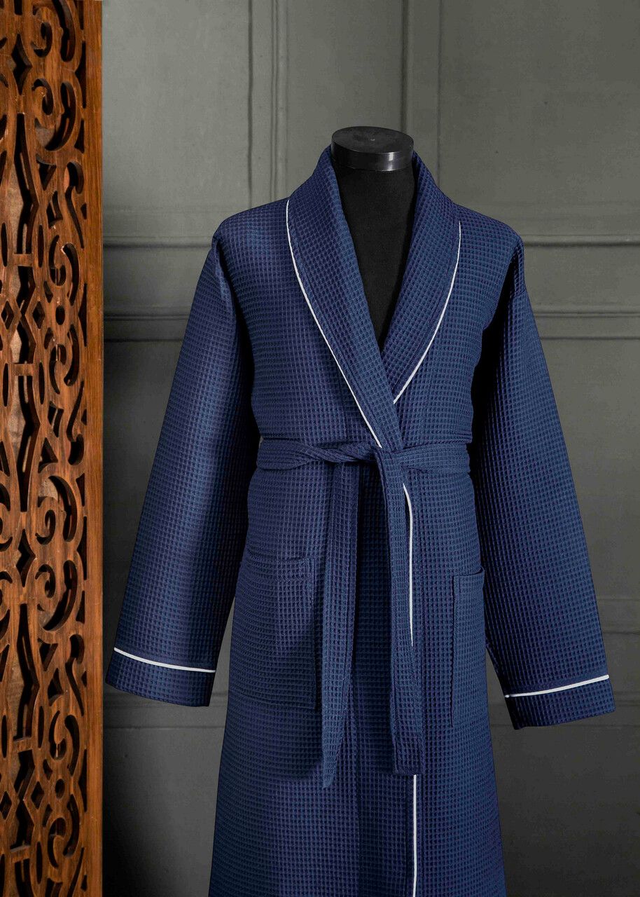 Halat de baie unisex, L'essentiel Maison, Soho, Albastru inchis - imagine 5